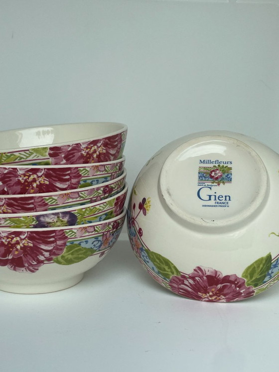 Image 1 of Gien Millefleurs - Isabelle de Borchgrave – Coffret 6 personnes + pichet