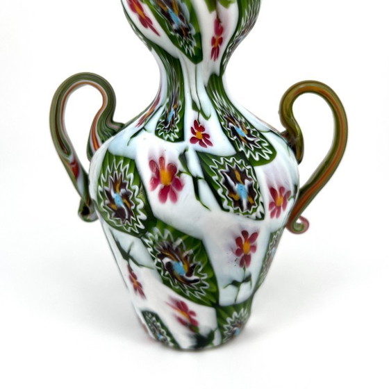 Image 1 of Vintage Murano Millefiori glass amphora – attr. Fratelli Toso