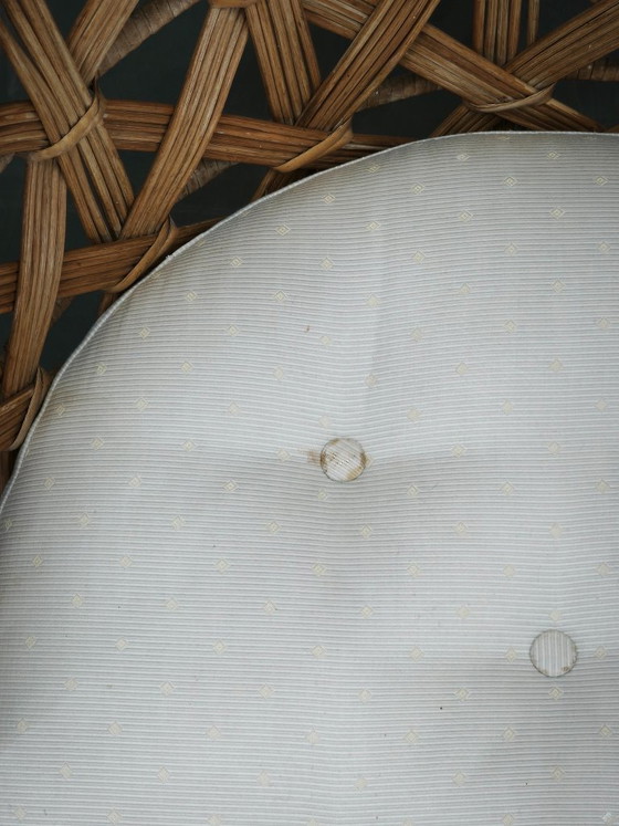 Image 1 of Een paar Italiaanse bamboe- en rotanfauteuils, jaren 60.