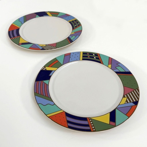 Par de platos para servir Metropol de Barbara Brenner para Rosenthal, década de 1990