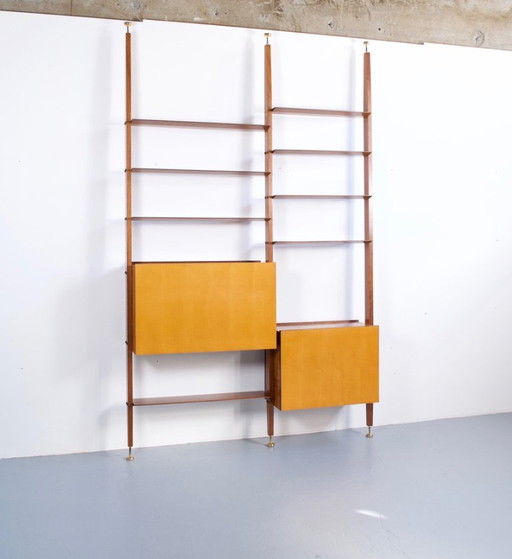 ITALIAANSE MODULAIRE VLOER- EN PLAFONDPLANKENSET VAN PALISSANDERHOUT, JAREN 60
