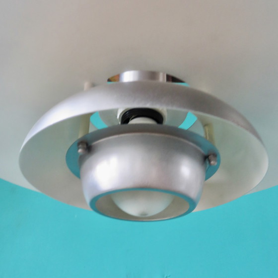 Image 1 of Zilver geïriseerd metalen hanger van typisch Deens ontwerp, Circa 75/80