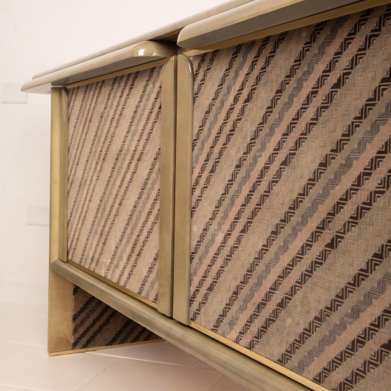 Sideboard aus Pergament und Missoni-Stoff von Angelo Mazzola für Salpol, 1980 – Martin, Wood, Metal (photo 15 of 26)