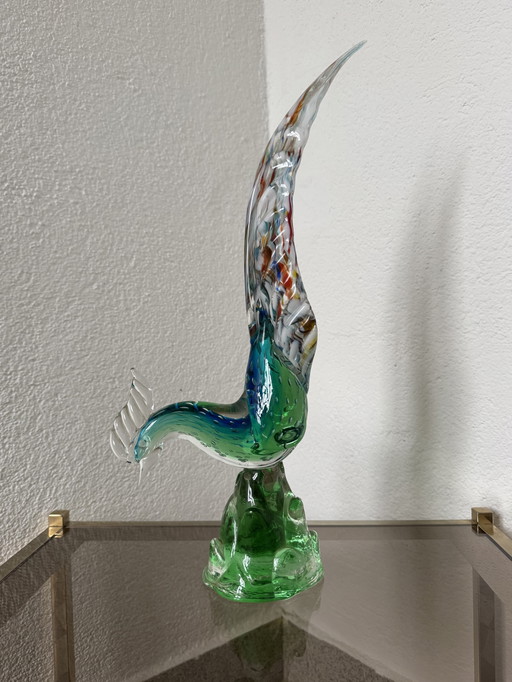 Faisán de cristal de Murano, década de 1960