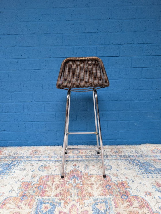 6x Vintage Barkrukken, Rohé Noordwolde, Jaren 60 – Rattan (photo 9 of 19)