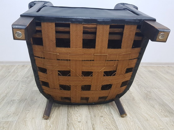 Vintage Art Deco Club Fauteuil in Leer, Jaren 30 – Leather, Wood (photo 13 of 13)