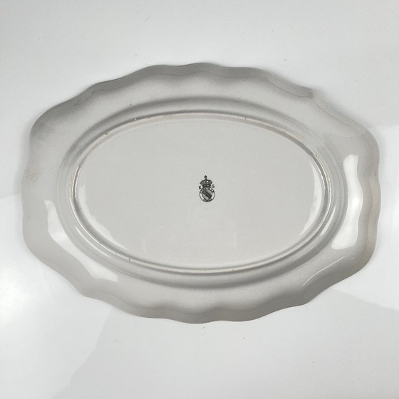 Image 1 of Ovale schaal met plat uiteinde, model Réverbère van KG Lunéville