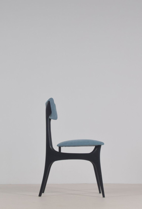 Set di 6 sedie S3 disegnate da Alfred Hendrickx per Belform, anni '50 – Sedie da pranzo, Wood, Cotton, Vintage (photo 5 of 9)