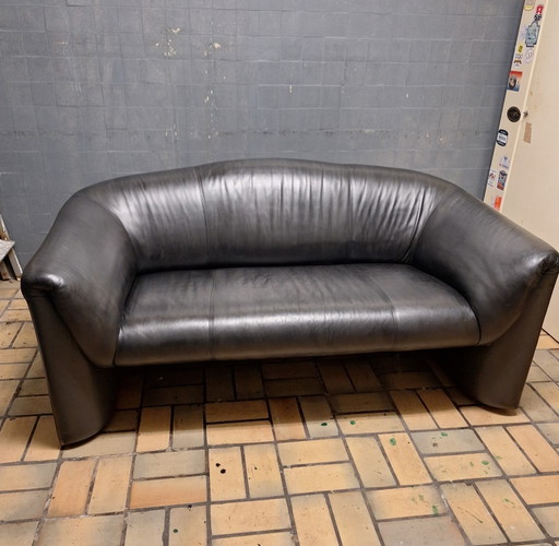 Leolux schwarzes 2 Sitzer Sofas Mink von 1982