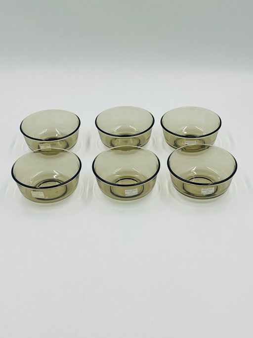 Set of 6 Arcoroc Smoked Glass Ramekins