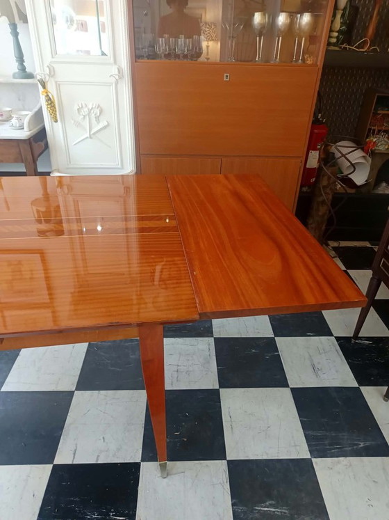 Table de salon mid-century vintage pieds compas – Tables de salle à manger, Bois (photo 3 of 14)