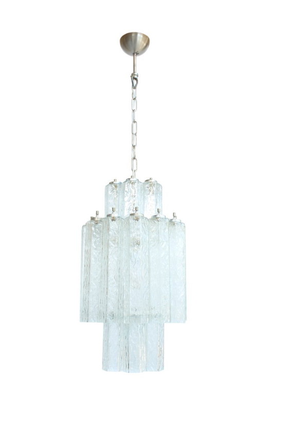 Image 1 of Lustre avec tubes de Murano Vintage attribué à Venini