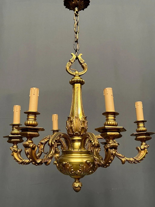 Kroonluchter in Lodewijk XVI-stijl. Massief brons. – Bronze (photo 2 of 8)