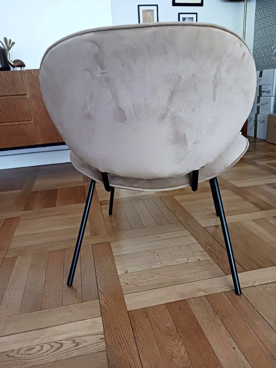 Image 1 of Fauteuil velours beige Maisons du Monde