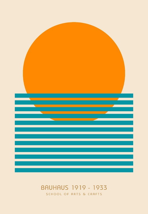 Bauhaus - Sunset 1924 - Minimalist Art - Poster 70 x 100 cm