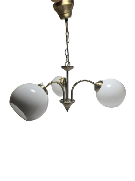 Lampadario in stile Art Déco, Polonia, anni '70 – Glass, Metal (photo 5 of 8)