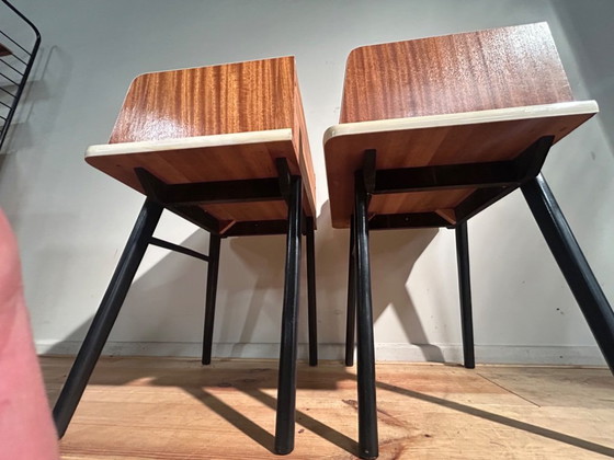 Image 1 of Prachtig vintage rockabilly tv meubel & 2 kastjes