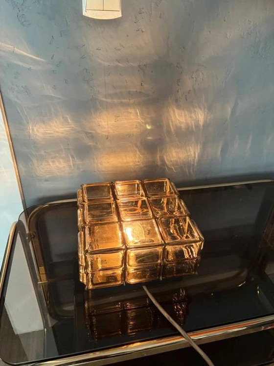 Limburg BOOM Ceiling Lamp, Smoked Glass Brass Light 1960s, Glashütte Limburg, Ceiling lights, Metal, Grey (photo 2 of 8)