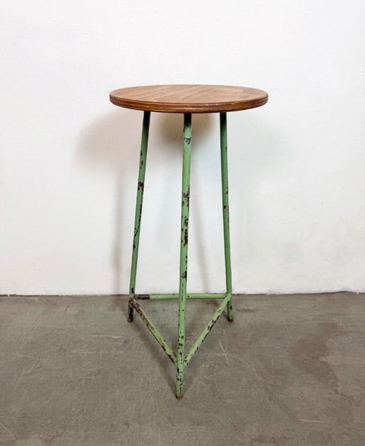 Tabouret d'atelier industriel vert, années 1960