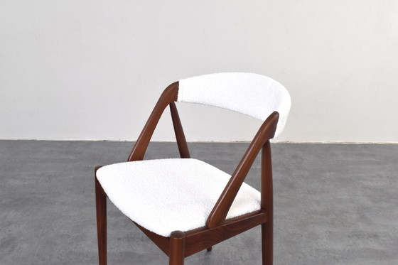 Image 1 of Mid-Century Teak & Boucle Stoelen Model 31 van Kai Kristiansen voor Schou Andersen, jaren 60, set van 4