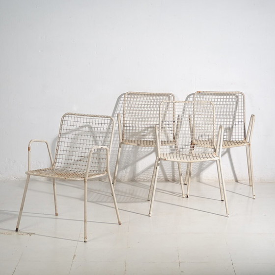Antique outdoor chairs with armrests (c.1920). Set of 4 pieces #4 – Garden chairs, Iron (photo 4 of 40)
