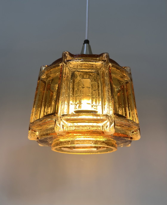Vintage Amber Glazen Hanglamp – Hanglampen, Glass (photo 2 of 10)