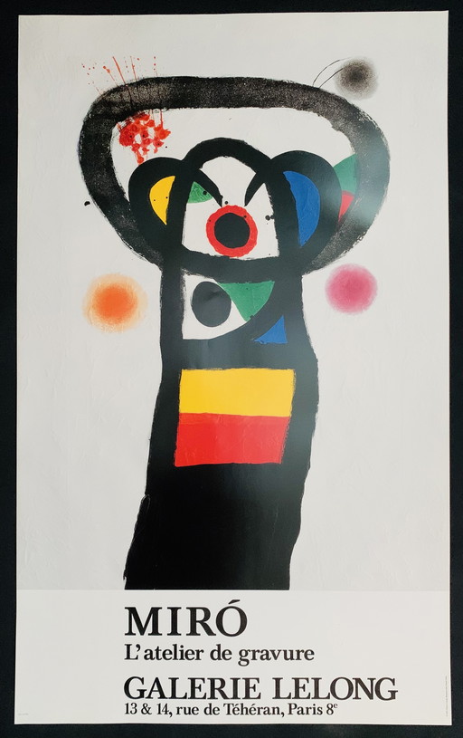 Joan Miró - "L'Atelier De Gravure" Color Offset Lithograph, 1982