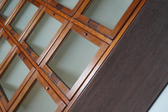 Image 1 of Antique large Dutch oak haberdashery cabinet with hinged doors, 1920s/30s