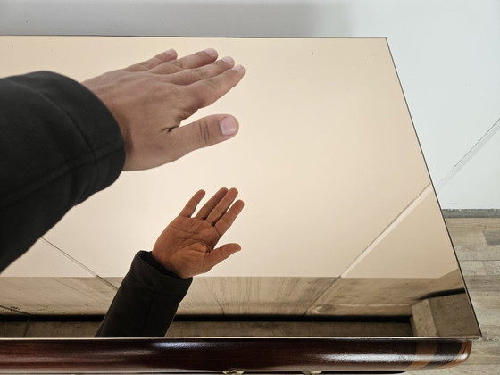 Image 1 of Art Deco commode in mahonie en roze esdoorn met spiegelblad.