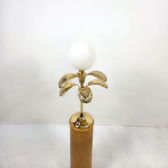 Image 1 of LS Italy gold palm tree lamp table model gilded 70s
