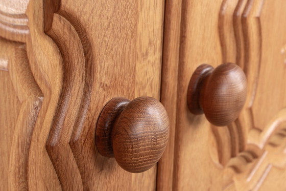 Image 1 of Very large French sideboard in solid oak by Guillerme and Chambron for Your Home 1960.