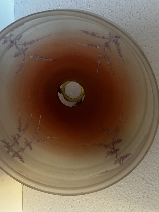 Image 1 of Plafonnier Vintage en Verre Sablé - Années 50