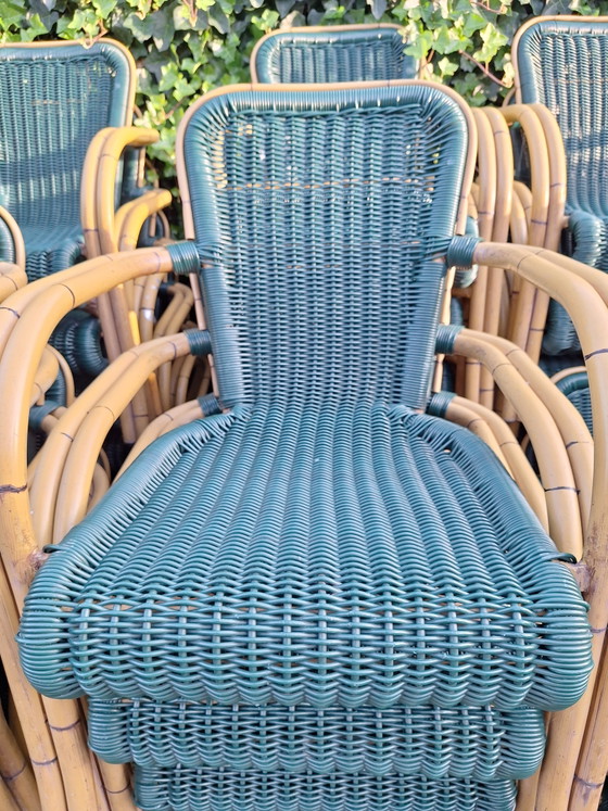 40 Sedie da giardino verdi, rattan, come nuove – Plastic, Aluminium (photo 2 of 5)