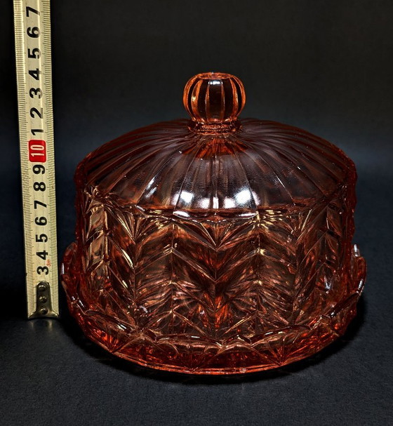 Art Deco Rosaline (Depression Glass) Cake Dome 1930, Table accessories, Pink (photo 9 of 9)