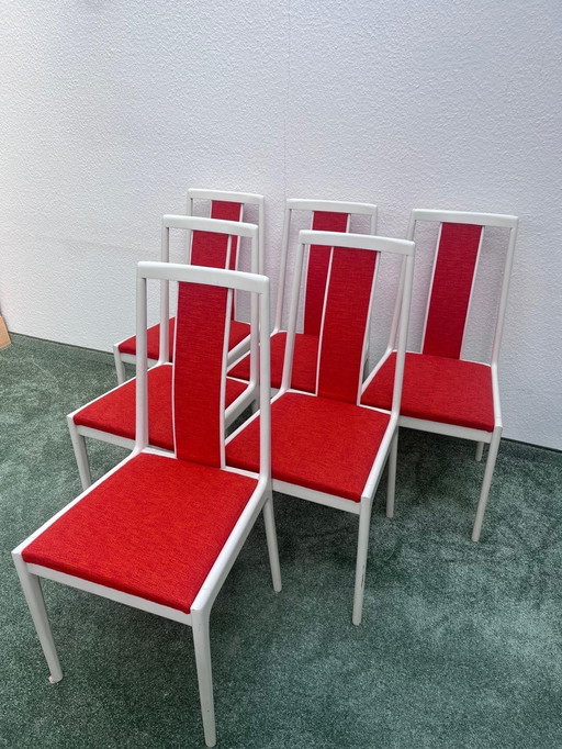 6er Set Lübke Esszimmerstühle mit ausziehbarem Tisch, 1960er Jahre, Mid-Century Modern