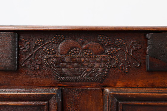 Image 1 of Rare French provincial carved cabinet or buffet with great patina, dated 1841