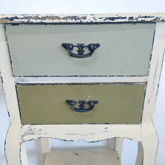 Image 1 of Stunning antique patinated hallway cabinet/side table with drawers