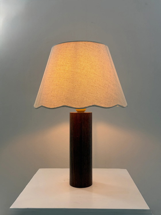 Lampada da tavolo vintage in legno – Lampade da tavolo, Wood, Cotton, Scandinavian (photo 4 of 5)