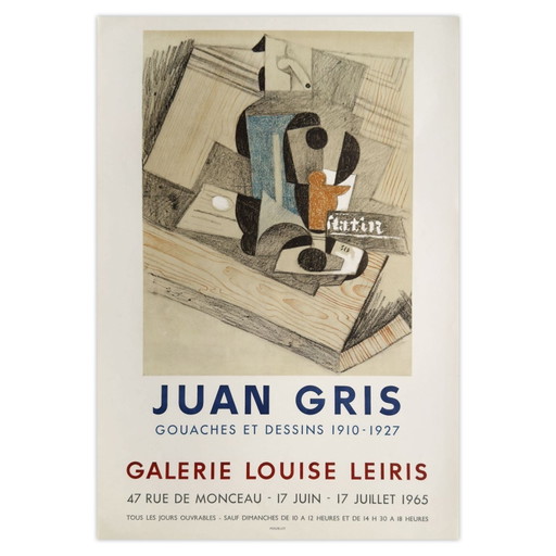 Juan GRIS Affiche Expo 65 - Galerie Louise Leiris – posters, Paper