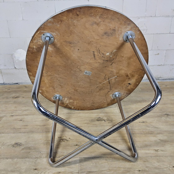 Image 1 of Table basse vintage - Ma maison Bas van Pelt (chrome et bois) table basse milieu du siècle (vers 1930)