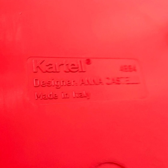 Image 1 of Rode wasmand en opbergmeubel van Anna Castelli voor Kartell, jaren 70.