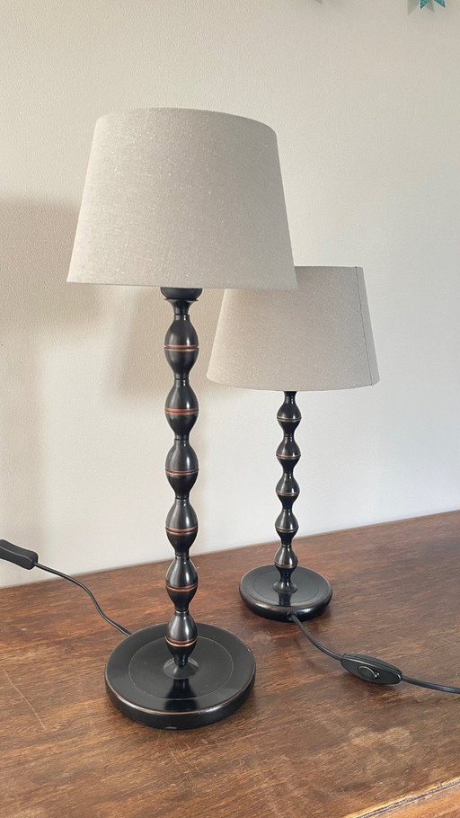 Een paar vintage Ikea spiraallampen