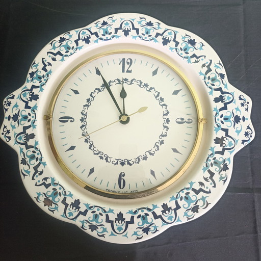 Horloge murale Vintage Trophy (ATO) – Céramique Digoin – 1972 (Ensemble complet !)