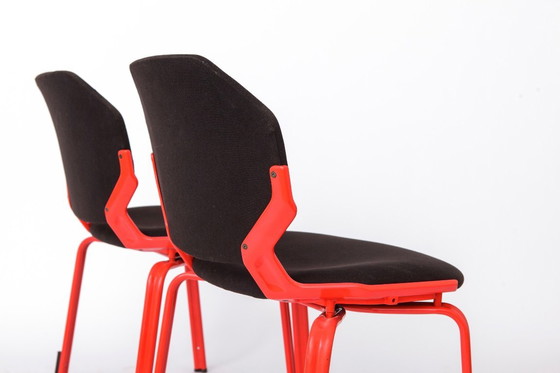 Image 1 of Space Age Chairs Set of 4, Fröscher Stacking Chairs, 1980s German Design, Hartmut Engel, IF Design Award