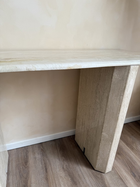 Image 1 of Travertine side table 