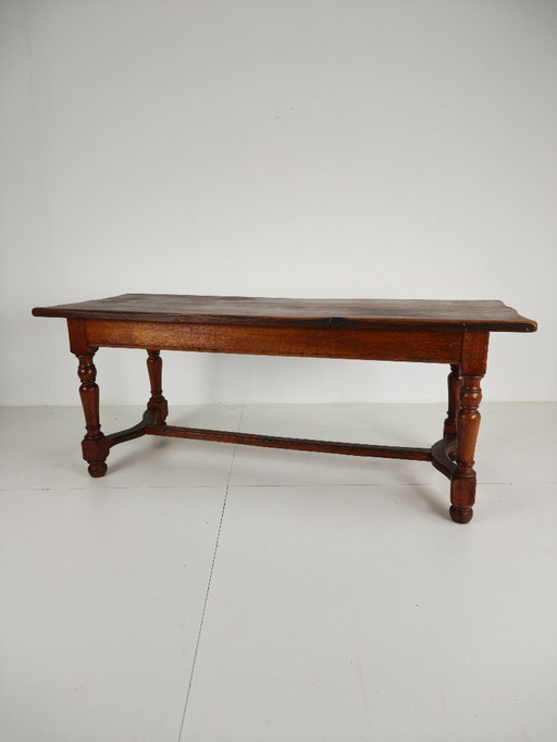 French Antique Oak Farmhouse Table – 20th Century