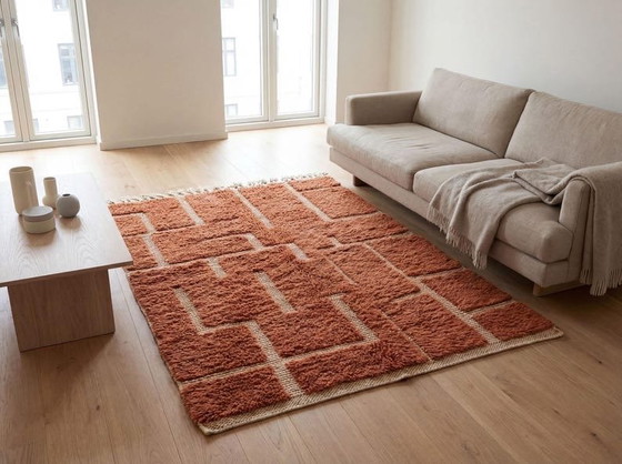 Image 1 of Beni Ouraine Berber rug in natural wool, handwoven, 200/300 cm