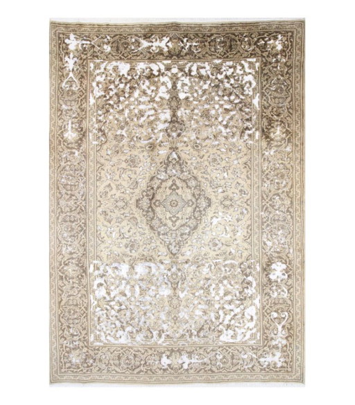 Oriental Hand-Knotted Vintage Art Classic & Relief Design Rug 342 x 242 cm Beige, Brown Color