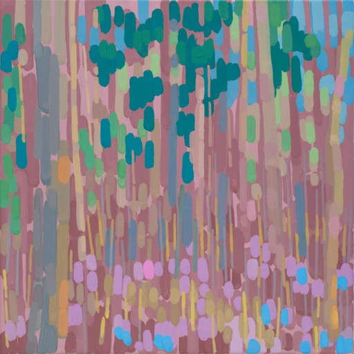 Tableau « Fin de l'hiver », pièce unique peinte à la main, nature, paysage, peinture acrylique 40x40cm