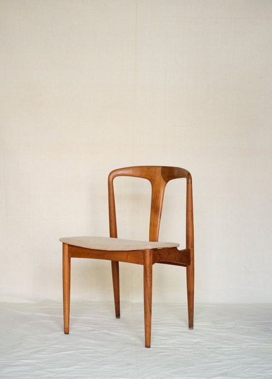 Sedie Julianne attribuite a Johannes Andersen, anni '60, set di 4 – Sedie da pranzo, Textile, Wood (photo 5 of 5)
